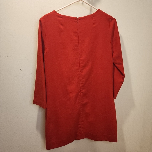 J. Crew Red Long Sleeve Dress Laine Dress size 6 - Picture 8 of 14